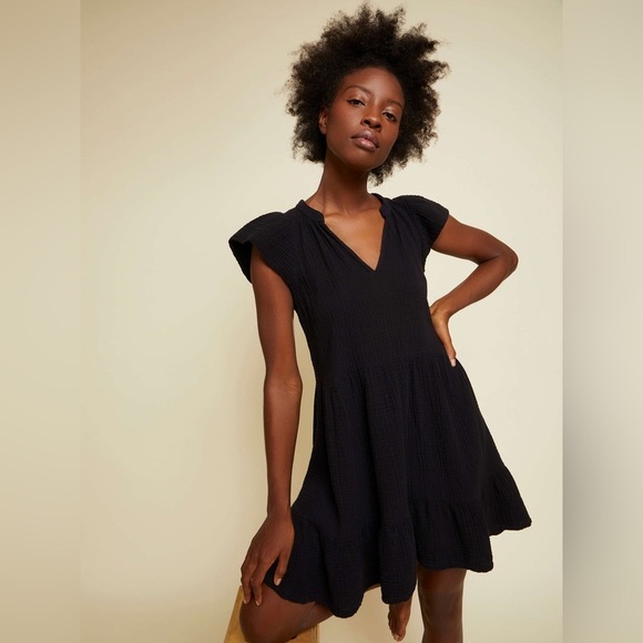 Nation Padma Boho Ruffle Hem Mini Dress Size Medium - Picture 3 of 10